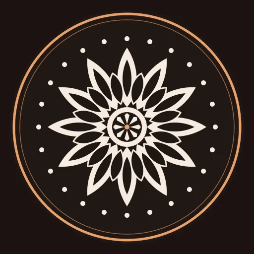 Dev’s mark: an ornamental blackwork mandala in a copper ring