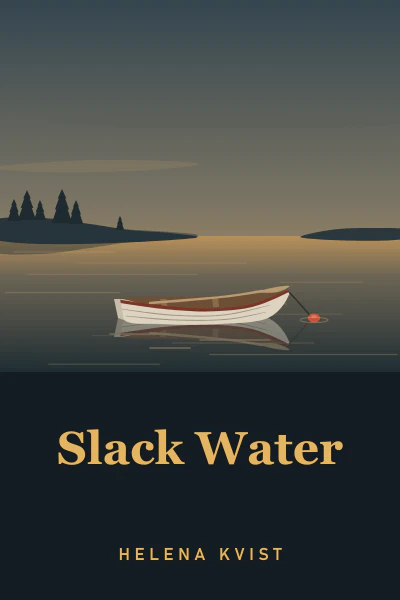 The cover of Slack Water: a rowing boat on still water at dusk