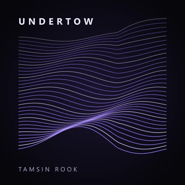 The cover of Undertow: violet waveform lines curling into a wave over black