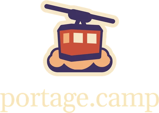 The left chest emblem: the Cloud Ferry logo, with portage.camp under it